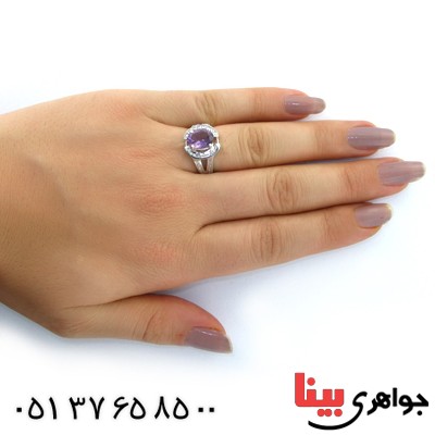 انگشتر آمتیست زنانه خوشرنگ رادیوم لوکس مدل نیوشا _کد:11182
