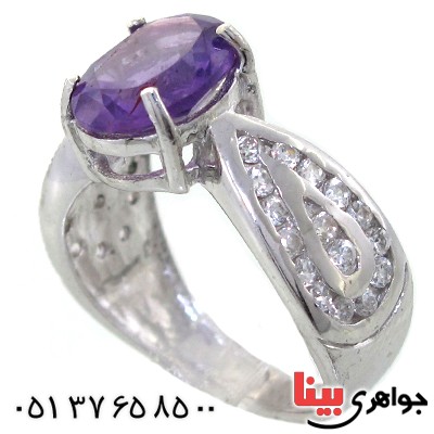 انگشتر آمتیست زنانه رادیوم لوکس مدل آرشیدا _کد:11184