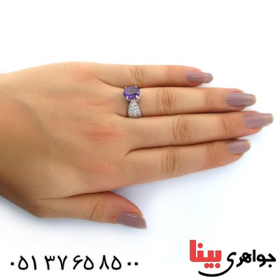 انگشتر آمتیست زنانه رادیوم لوکس مدل آرشیدا _کد:11184