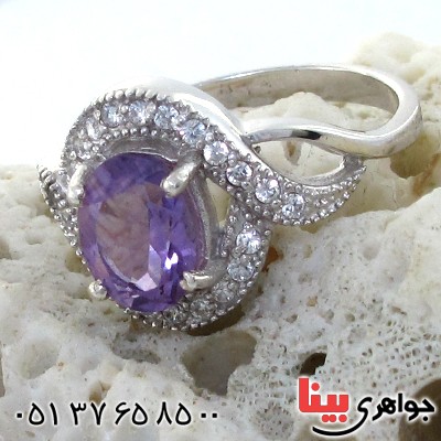 انگشتر آمتیست زنانه رادیوم لوکس مدل آفرین _کد:11185