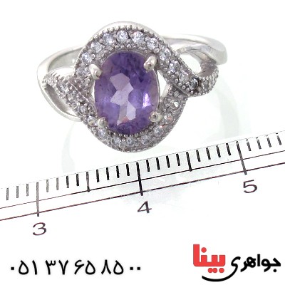 انگشتر آمتیست زنانه رادیوم لوکس مدل آفرین _کد:11185