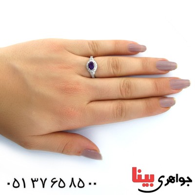 انگشتر آمتیست زنانه رادیوم لوکس مدل فریبا _کد:11186