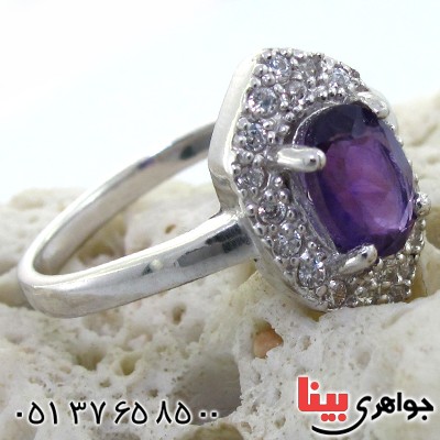 انگشتر آمتیست زنانه رادیوم لوکس مدل گوهر _کد:11187