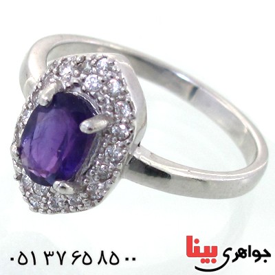 انگشتر آمتیست زنانه رادیوم لوکس مدل گوهر _کد:11187