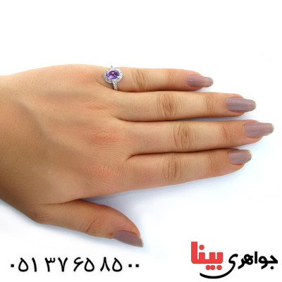 انگشتر آمتیست زنانه رادیوم لوکس مدل بهنوش _کد:11189