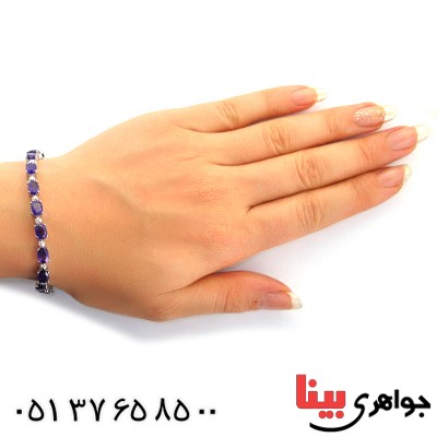 دستبند آمتیست زنانه مانی ایتالیایی _کد:1592
