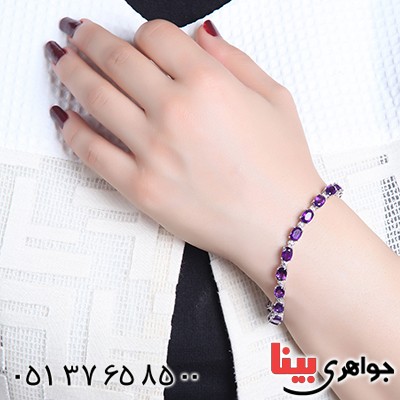 دستبند آمتیست زنانه مانی ایتالیایی _کد:1592