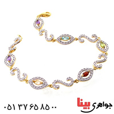 دستبند چند جواهر زنانه مانی ایتالیایی مدل s _کد:11192