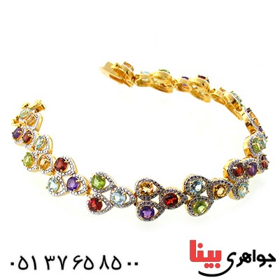 دستبند چند جواهر زنانه مانی ایتالیایی _کد:1598