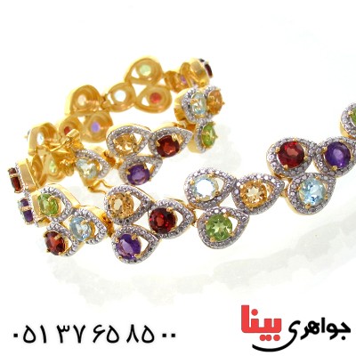 دستبند چند جواهر زنانه مانی ایتالیایی _کد:1598