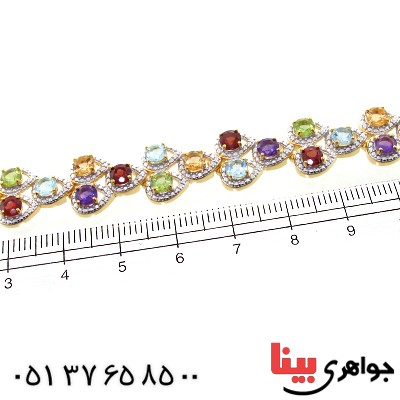 دستبند چند جواهر زنانه مانی ایتالیایی _کد:1598