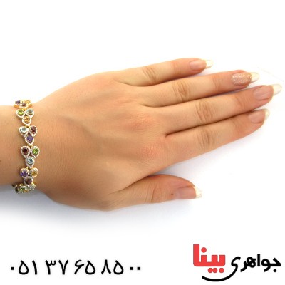 دستبند چند جواهر زنانه مانی ایتالیایی _کد:1598