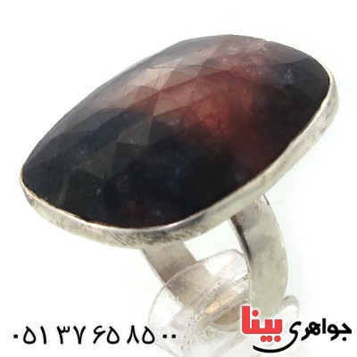 انگشتر یاقوت دو رنگ زنانه درشت سنگ درمانی _کد:11196