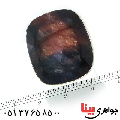 انگشتر یاقوت دو رنگ زنانه درشت سنگ درمانی _کد:11196