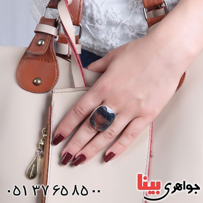 انگشتر یاقوت دو رنگ زنانه درشت سنگ درمانی _کد:11196