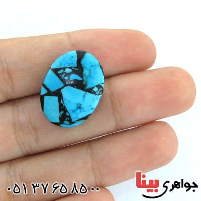 نگین انگشتر فیروزه موزائیکی آمریکایی خوشرنگ _کد:11210