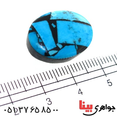 نگین انگشتر فیروزه موزائیکی آمریکایی خوش طرح _کد:11229