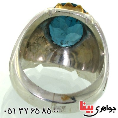 انگشتر توپاز لندنی مردانه درشت فاخر _کد:1613