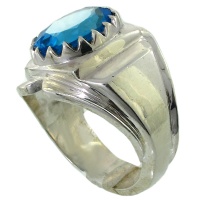 انگشتر توپاز مردانه درشت فاخر 