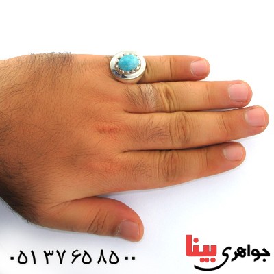 انگشتر فیروزه نیشابوری شجری مردانه فاخر برند یاس _کد:1617