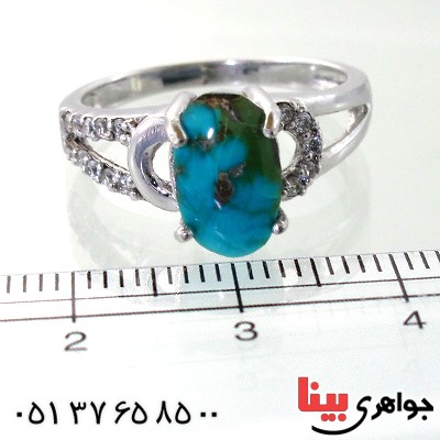 انگشتر فیروزه نیشابوری زنانه رادیوم لوکس مدل پریسان _کد:11301