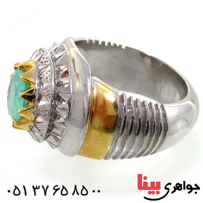 انگشتر زمرد کلمبیا مردانه درشت فاخر _کد:1620