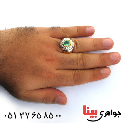 انگشتر زمرد کلمبیا مردانه درشت فاخر _کد:1620