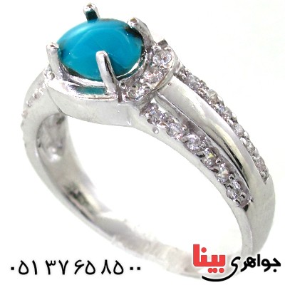 انگشتر فیروزه نیشابوری زنانه رادیوم لوکس _کد:11305