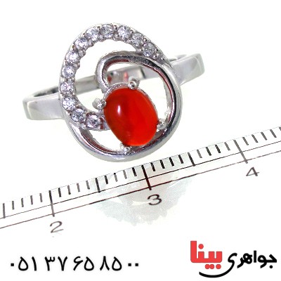انگشتر عقیق یمنی زنانه رادیوم لوکس _کد:11312