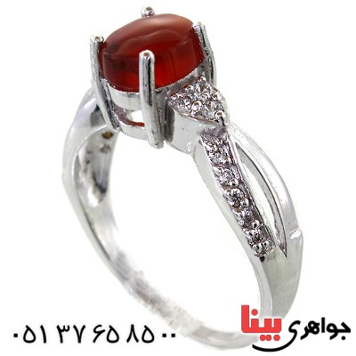 انگشتر عقیق یمنی زنانه رادیوم لوکس _کد:11313