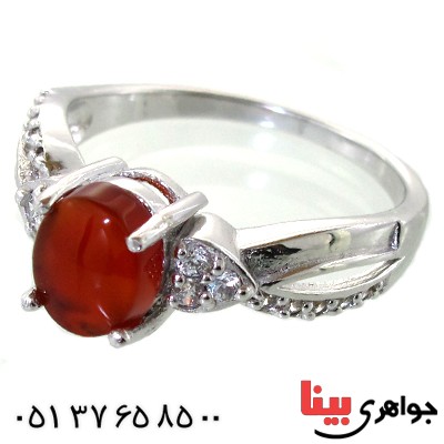 انگشتر عقیق یمنی زنانه رادیوم لوکس _کد:11313