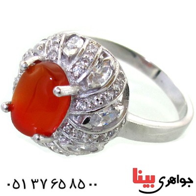 انگشتر عقیق یمنی زنانه رادیوم لوکس _کد:11314