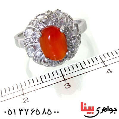 انگشتر عقیق یمنی زنانه رادیوم لوکس _کد:11314
