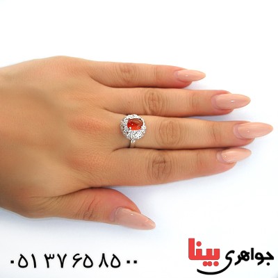 انگشتر عقیق یمنی زنانه رادیوم لوکس _کد:11314