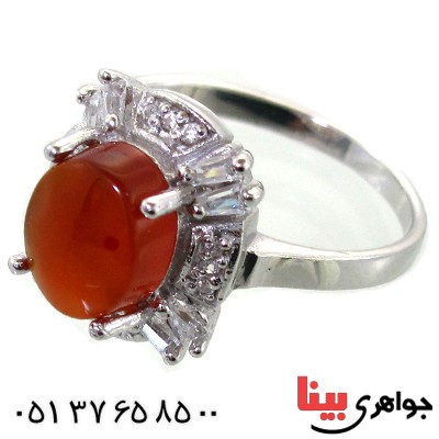 انگشتر عقیق یمنی زنانه رادیوم لوکس _کد:11315