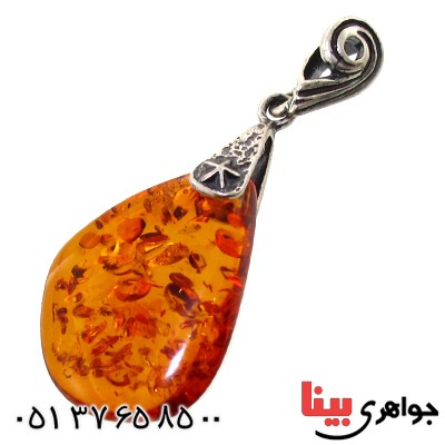 گردنبند کهربا درجه یک خوش نقش _کد:11321