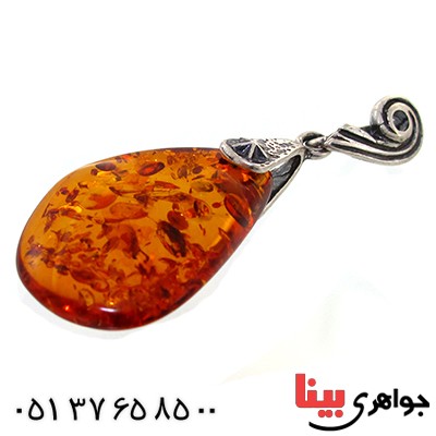گردنبند کهربا درجه یک خوش نقش _کد:11321