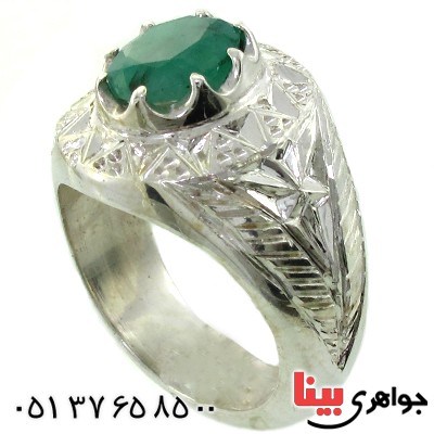انگشتر زمرد زامبیا مردانه درشت و فاخر _کد:1622