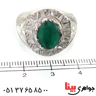 انگشتر زمرد زامبیا مردانه درشت و فاخر _کد:1622
