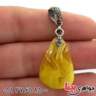 گردنبند کهربا درجه یک خوش نقش و خوشرنگ _کد:11329