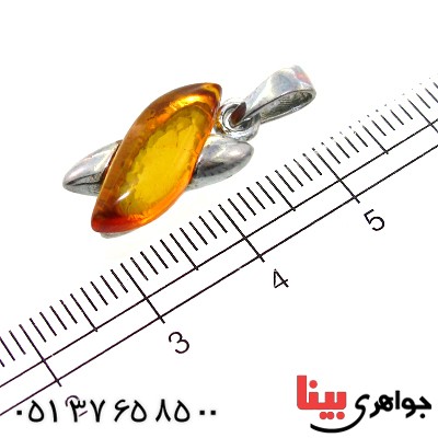 گردنبند کهربا درجه یک مدل برگ گل _کد:11330