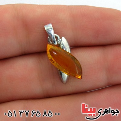 گردنبند کهربا درجه یک مدل برگ گل _کد:11330