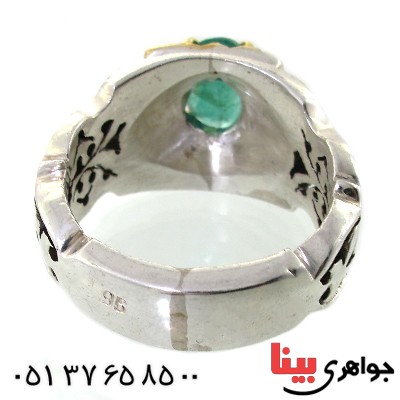 انگشتر زمرد زامبیا مردانه درشت فاخر _کد:1626