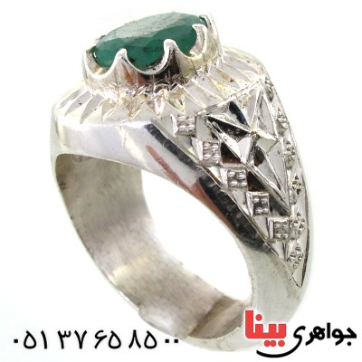انگشتر زمرد زامبیا درشت مردانه فاخر _کد:1628
