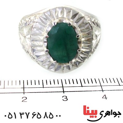 انگشتر زمرد زامبیا درشت مردانه فاخر _کد:1628