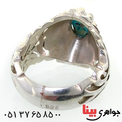 انگشتر فیروزه نیشابوری شجری مردانه فاخر _کد:1629