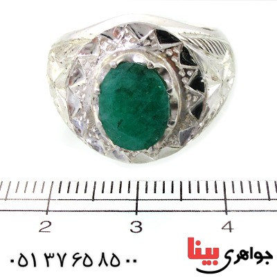 انگشتر زمرد زامبیا مردانه درشت فاخر _کد:1631