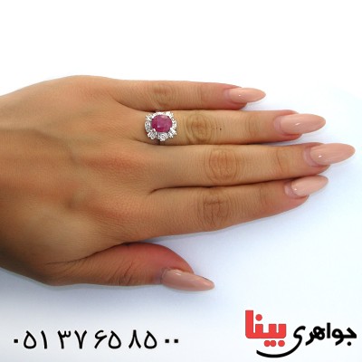 انگشتر یاقوت سرخ زنانه رادیوم لوکس مدل آفتاب _کد:11340