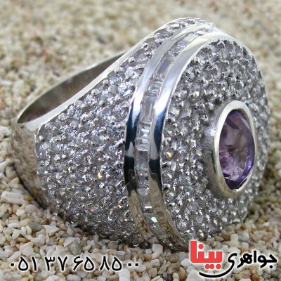 انگشتر آمتیست زنانه درشت رادیوم لوکس مجلسی _کد:11342