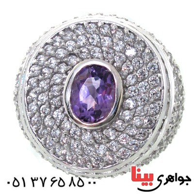 انگشتر آمتیست زنانه درشت رادیوم لوکس مجلسی _کد:11342